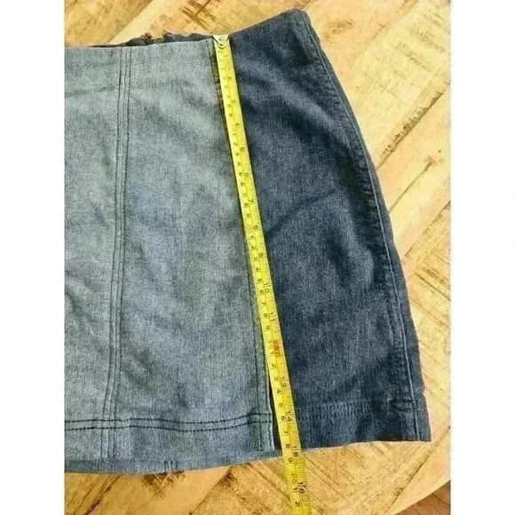 Free People Modern Femme Denim Color Block Mini Skirt Size 2 - Picture 7 of 7
